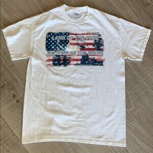 Land of The Free Because of The Brave T-Shirt Med